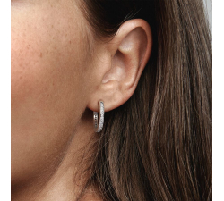 カナアキ Sparkle & Pandora Logo Hoop Earrings | Sterling silver