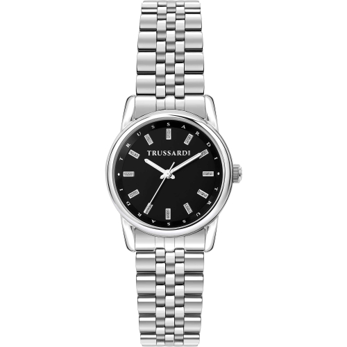 Trussardi T-Heritage Orecchini Donna A Cerchio In Acciaio - Piccoli Con Levriero, TJAXB05