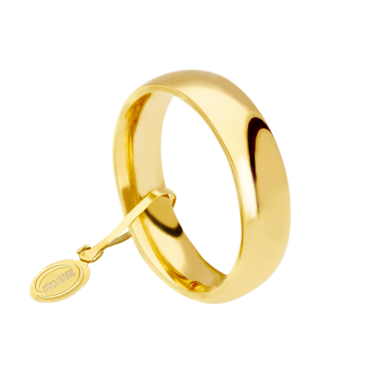 Fede Nuziale Unoaerre Comoda 5 mm Oro giallo GioielleriaLucchese