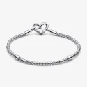 Bracciale Pandora Maglia Geometrica con Chiusura a Cuore 592453C00
