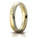 Unoaerre wedding ring Eclissi model with two-tone gold diamond