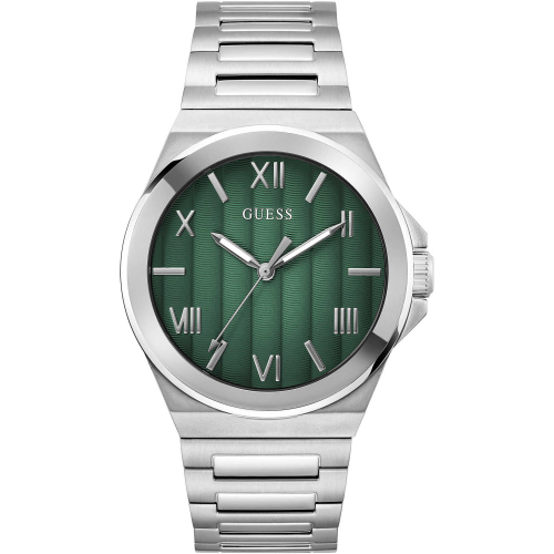 GUESS Orologio Da Uomo GW0389G1 - Quadrante Argentato, Cassa In Acciaio, Movimento Al Quarzo, Vetro Minerale, 3 ATM