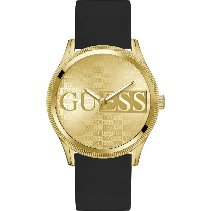 Guess Orologio Uomo W0876G2, Cronografo Sportivo Con Cinturino In Pelle Nero, Cassa 44mm, Impermeabile 5 Bar