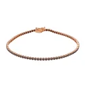 Herren Tennisarmband Roségold Schwarze Steine 803321726537