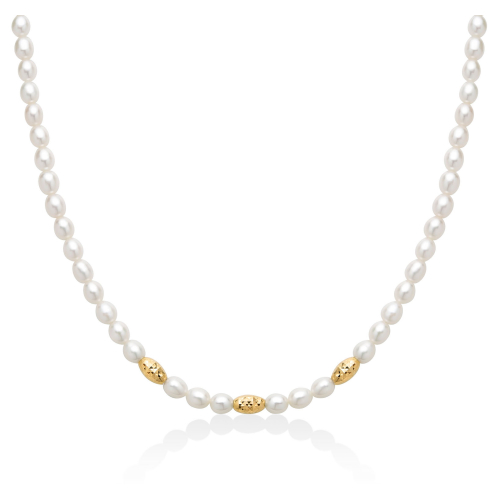 Miluna Women's Necklace Pearl Nuggets PCL6653G