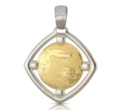 Taufmedaillen-Anhänger aus Gelb- und Weißgold 803321730247