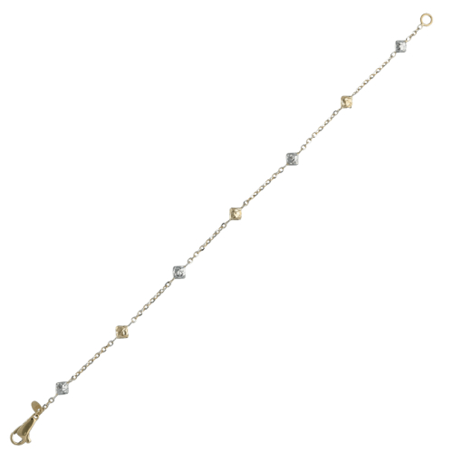 Damenarmband Weiß Gelbgold GL102014