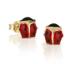 Marienkäfer-Frauenohrringe aus Gelbgold 803321710727