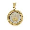 Anhänger Krone Uhr Weißgold Gelb GL102022