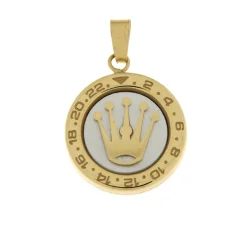 Ciondolo Corona Orologio Oro Bianco Giallo GL102022