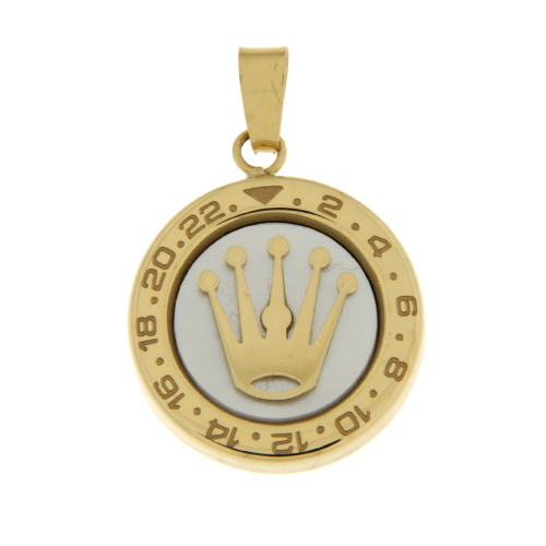 Pendant Crown Watch White Gold Yellow GL102022
