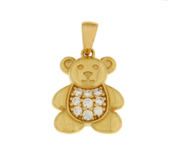 Yellow Gold Teddy Bear Pendant GL102023