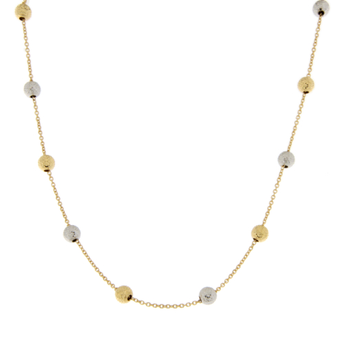 Damen Halskette Weiß Gelbgold GL102067