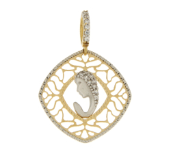 Madonna Anhänger Weißgold Gelb GL102068