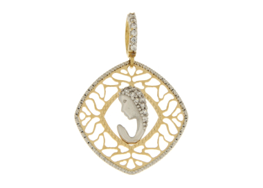 Madonna Anhänger Weißgold Gelb GL102068