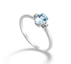 Anello Donna Mikiko Oro Bianco Acquamarina Diamanti MA5072O4AM036