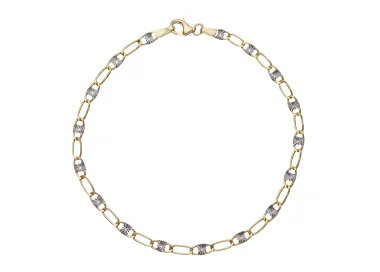 Herrenarmband Weiß Gelbgold GL102072
