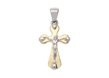 Men's Cross Pendant White Yellow Gold GL102073