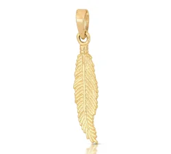 Ciondolo Piuma Oro Giallo GL102076