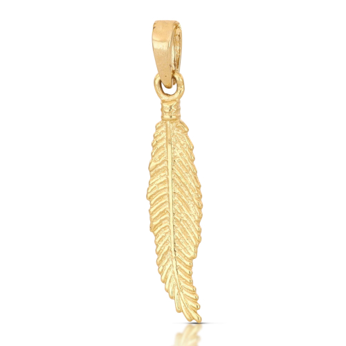 Ciondolo Piuma Oro Giallo GL102076