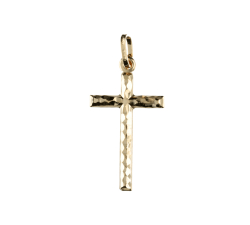 Unisex-Kreuzanhänger aus Gelbgold GL102079