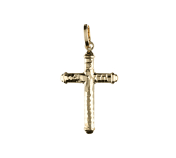 Unisex-Kreuzanhänger aus Gelbgold GL102080