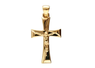 Kreuzanhänger für Herren aus Gelbgold GL102084