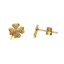 Yellow Gold Four-Leaf Clover Earrings GL102090
