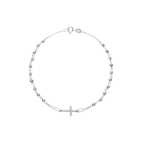 Unisex-Rosenkranzarmband aus Weißgold GL102093