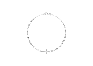 Unisex-Rosenkranzarmband aus Weißgold GL102093