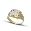 Men's Ring in Yellow and White Gold GL102116