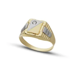 Anello Uomo Oro Bianco Giallo GL102116