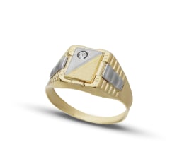 Men's Ring in Yellow and White Gold GL102116