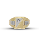 Men's Ring in Yellow and White Gold GL102116
