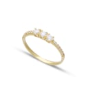 Trilogie-Ring für Damen aus Gelbgold GL102119