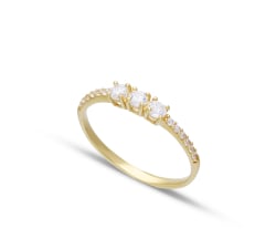 Trilogie-Ring für Damen aus Gelbgold GL102119