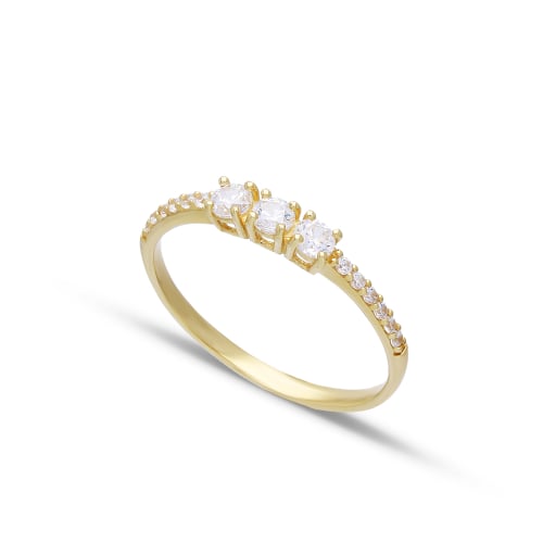 Trilogie-Ring für Damen aus Gelbgold GL102119