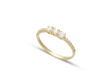 Trilogie-Ring für Damen aus Gelbgold GL102119