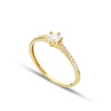 Solitärring für Damen aus Gelbgold GL102220