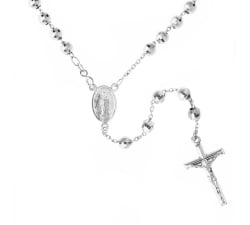 White Gold Rosary Necklace GL102230