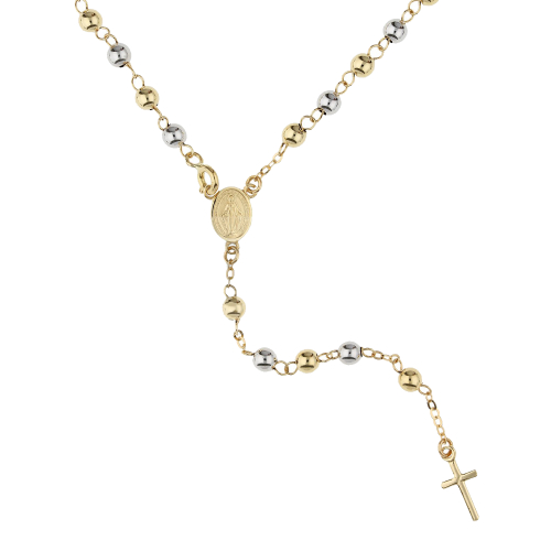 White Gold Rosary Necklace GL102236