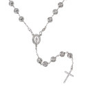 White Gold Rosary Necklace GL102238