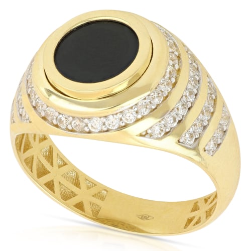 Men's Ring in Yellow and White Gold GL102293