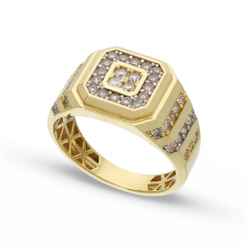 Herrenring aus Gelb- und Weißgold GL102295