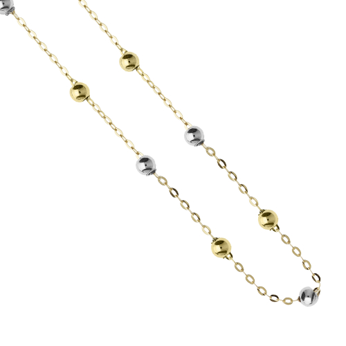 Unisex Necklace in White and Yellow Gold GL102302