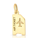 Yellow Gold Airplane Ticket Pendant GL102339