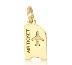 Ciondolo Biglietto Aereo Oro Giallo GL102339