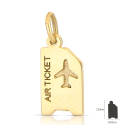 Yellow Gold Airplane Ticket Pendant GL102339