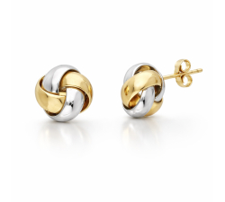 Damen-Ohrringe aus 9-karätigem Gelb- und Weißgold GL-SON229036