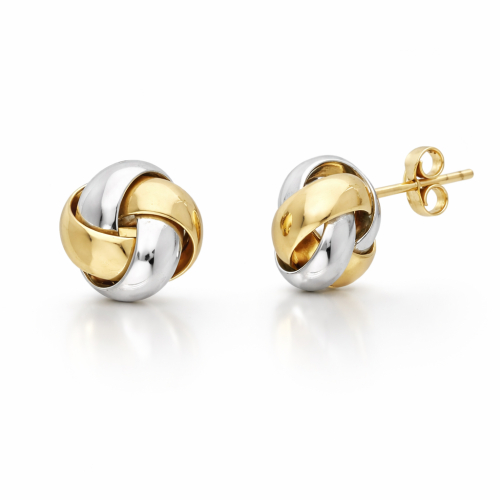 Damen-Ohrringe aus 9-karätigem Gelb- und Weißgold GL-SON229036